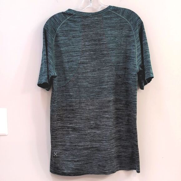 Lululemon Green Black Metal Gradient Vent Tech Short Sleeve Size Large - Picture 2 of 5